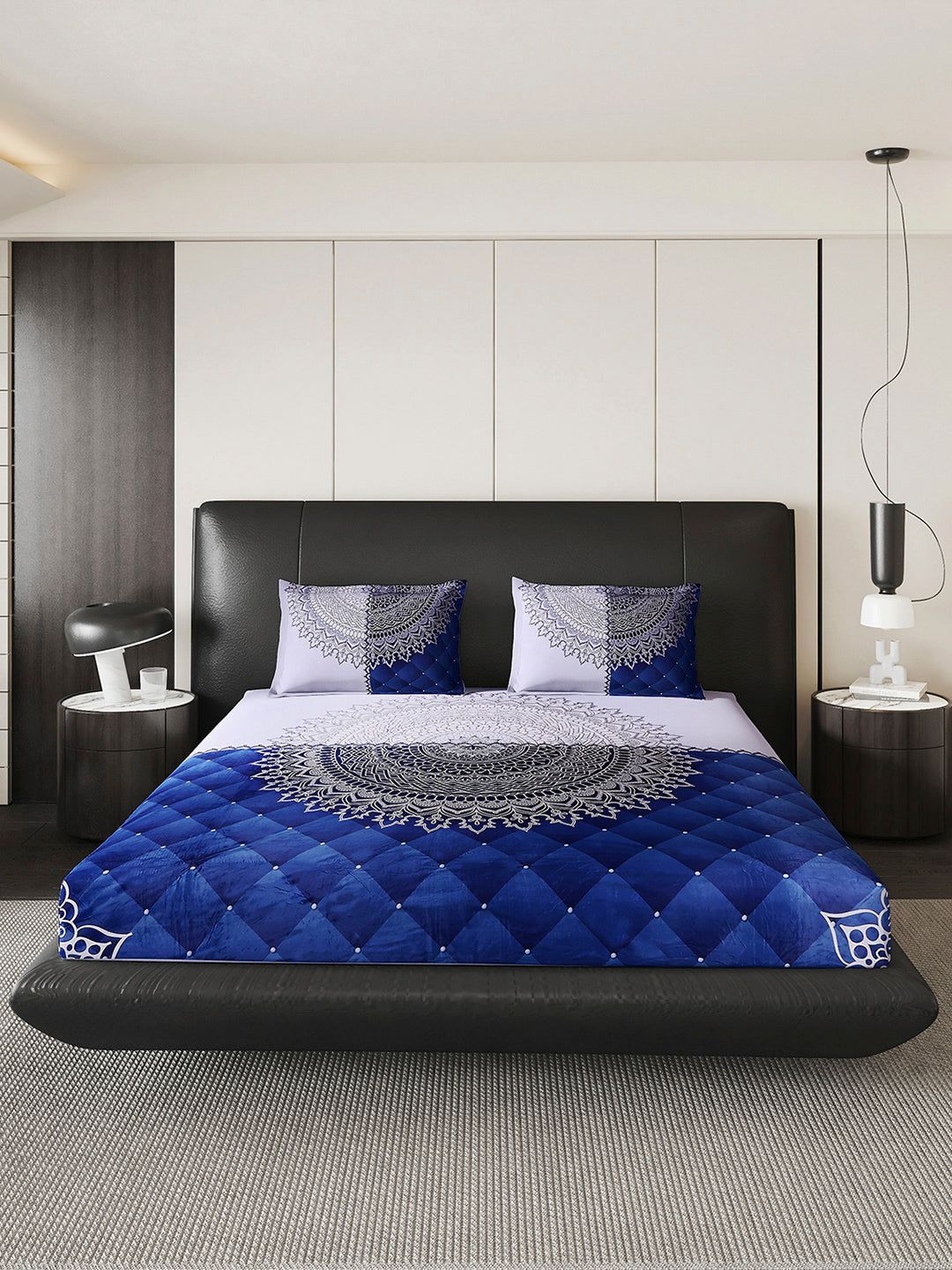 252 GSM 100% Polyester King Bed 1 Bedsheet with 2 Pillow Cover (Urban)