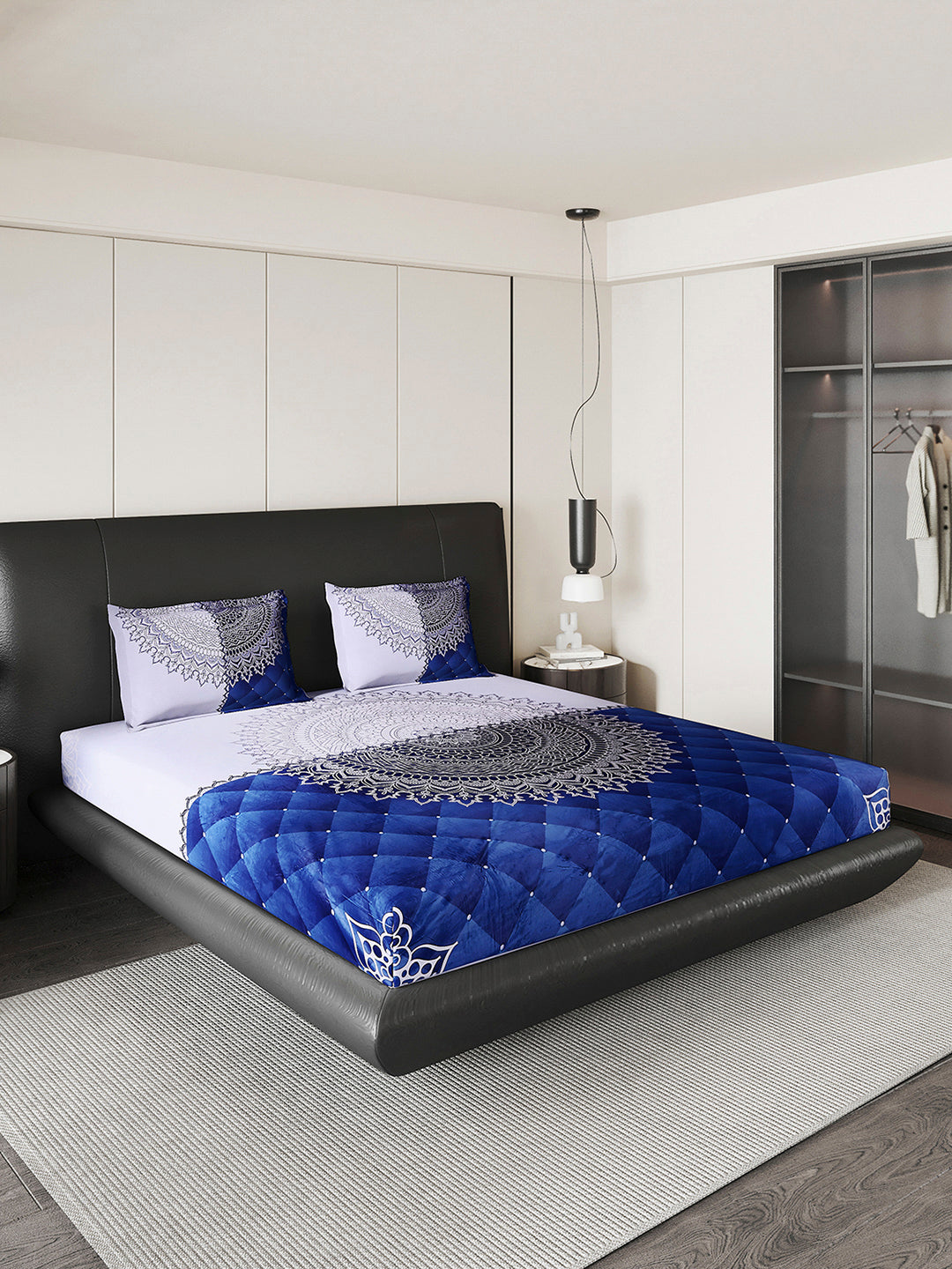 252 GSM 100% Polyester King Bed 1 Bedsheet with 2 Pillow Cover (Urban)