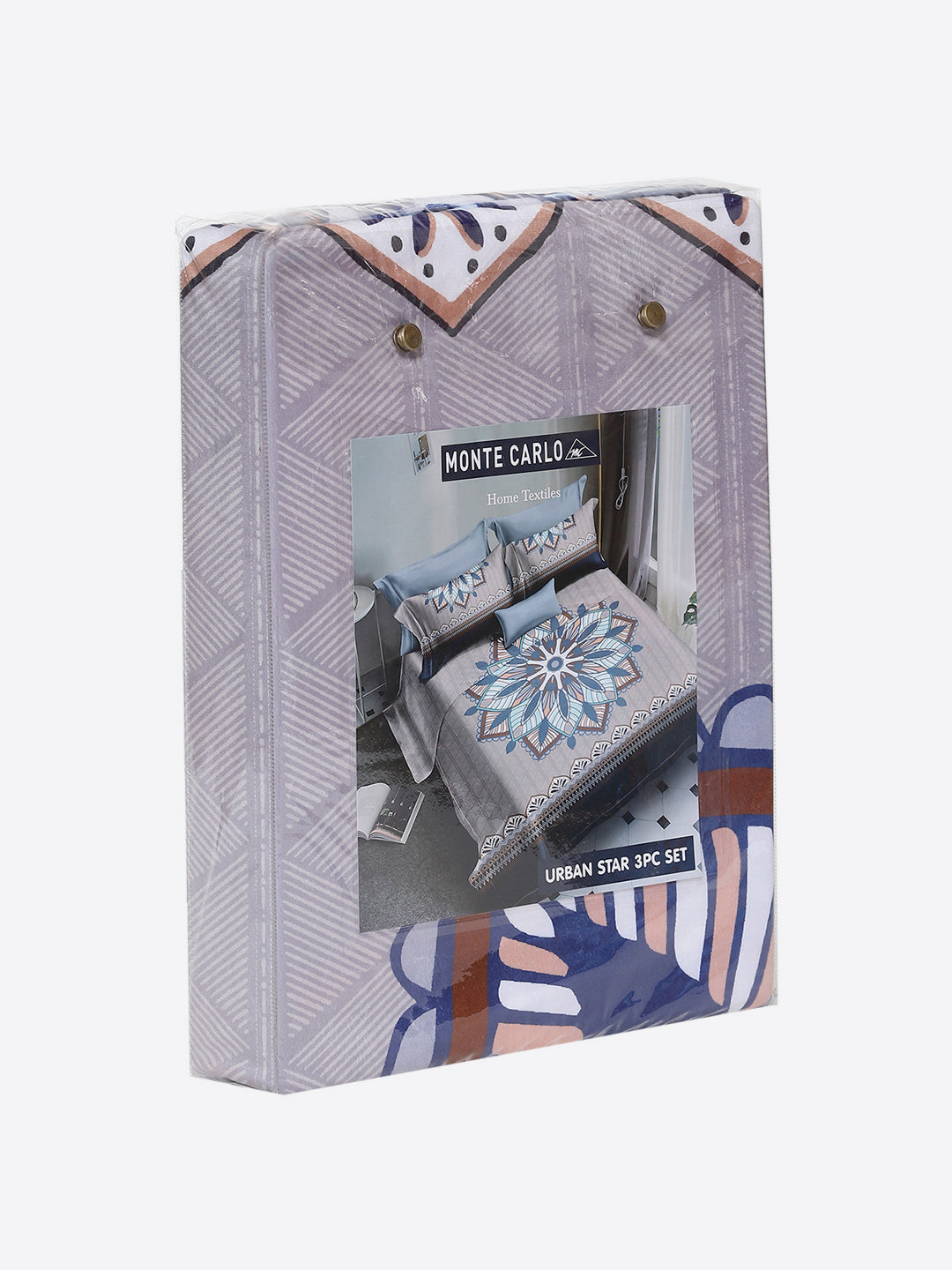 252 GSM 100% Polyester King Bed 1 Bedsheet with 2 Pillow Cover (Urban)