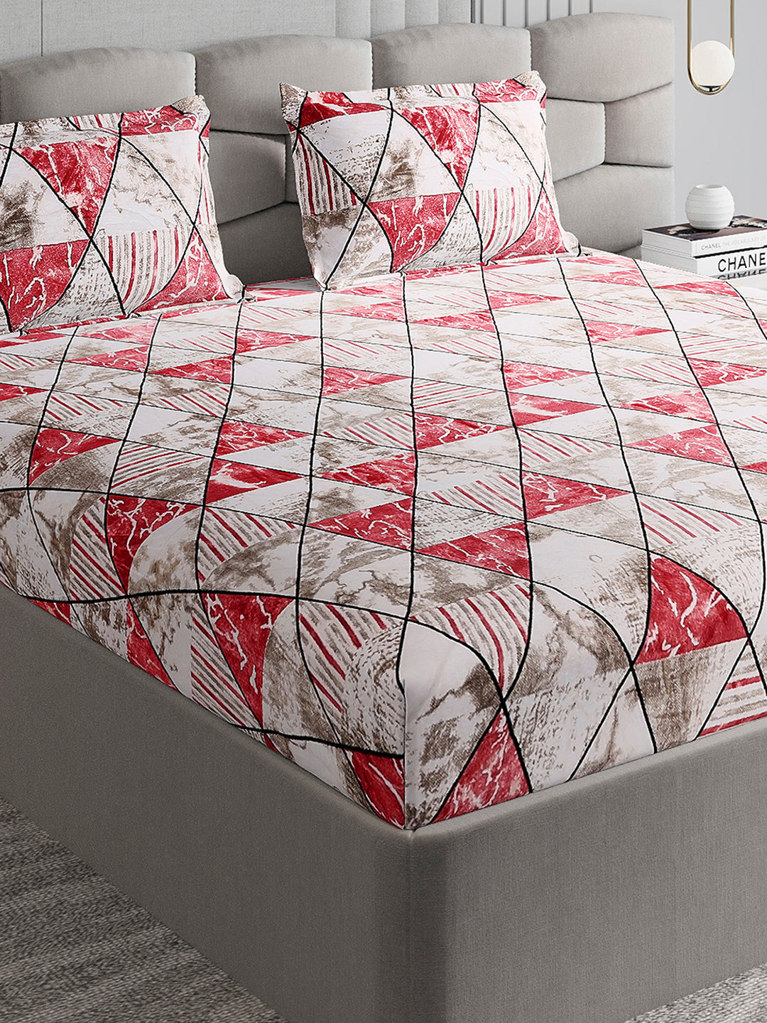 247 GSM 100% Polyester King Bed 1 Bedsheet with 2 Pillow Cover (Vibe)