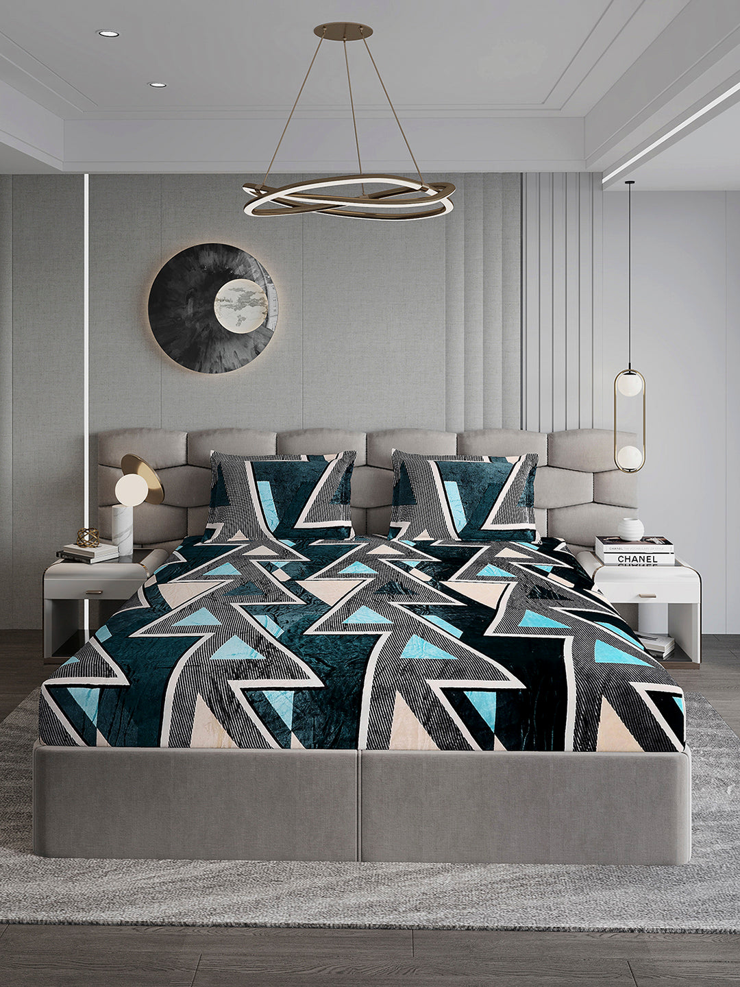 247 GSM Polyester King Bed 1 Bedsheet with 2 Pillow Cover (Vibe)