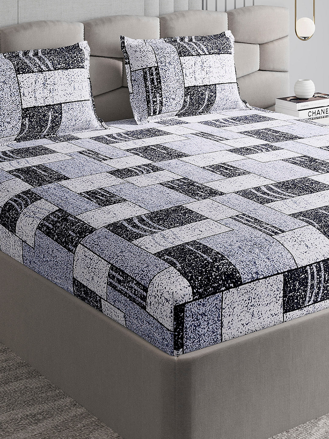 247 GSM 100% Polyester King Bed 1 Bedsheet with 2 Pillow Cover (Vibe)