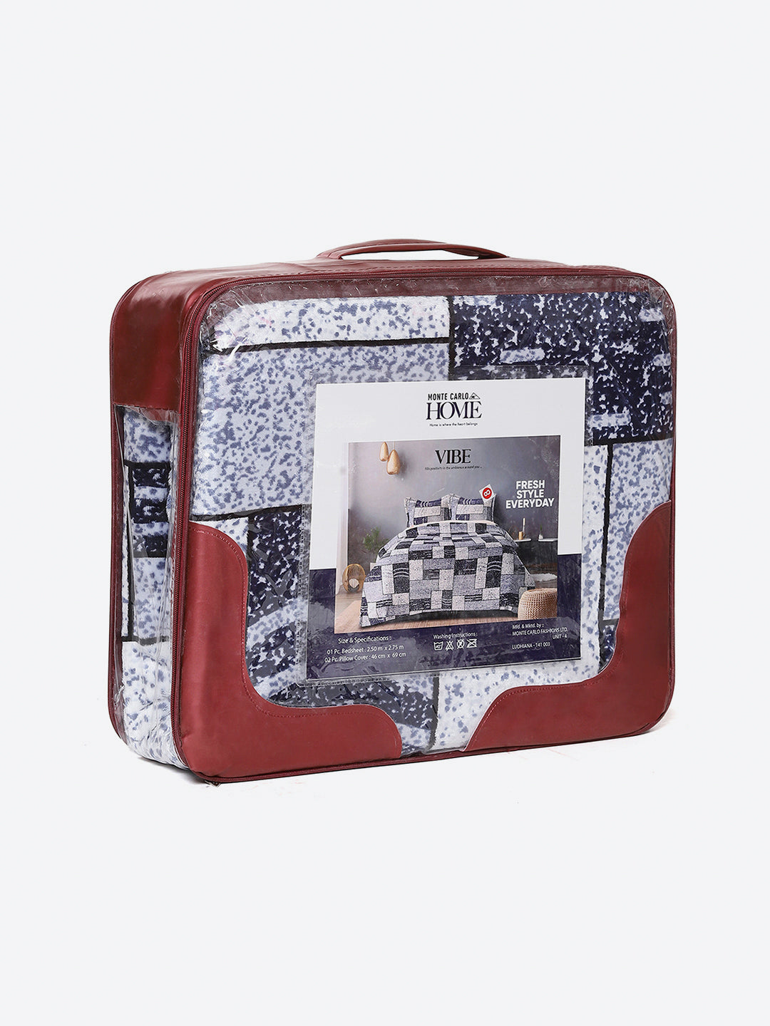 247 GSM 100% Polyester King Bed 1 Bedsheet with 2 Pillow Cover (Vibe)