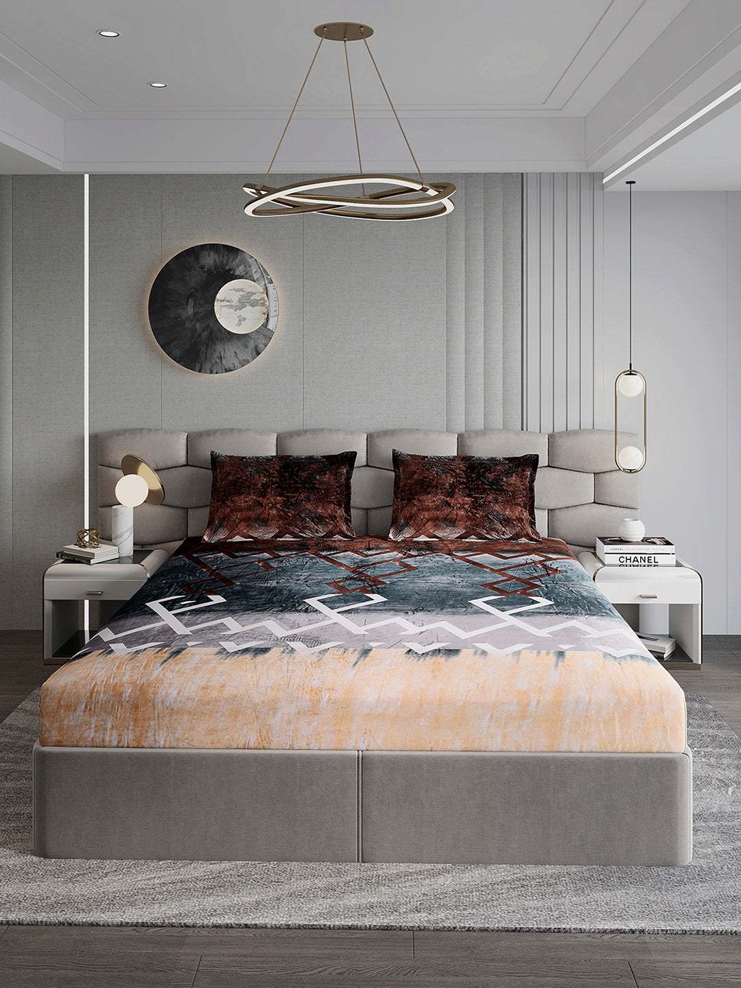 247 GSM Polyester King Bed 1 Bedsheet with 2 Pillow Cover (Vibe)