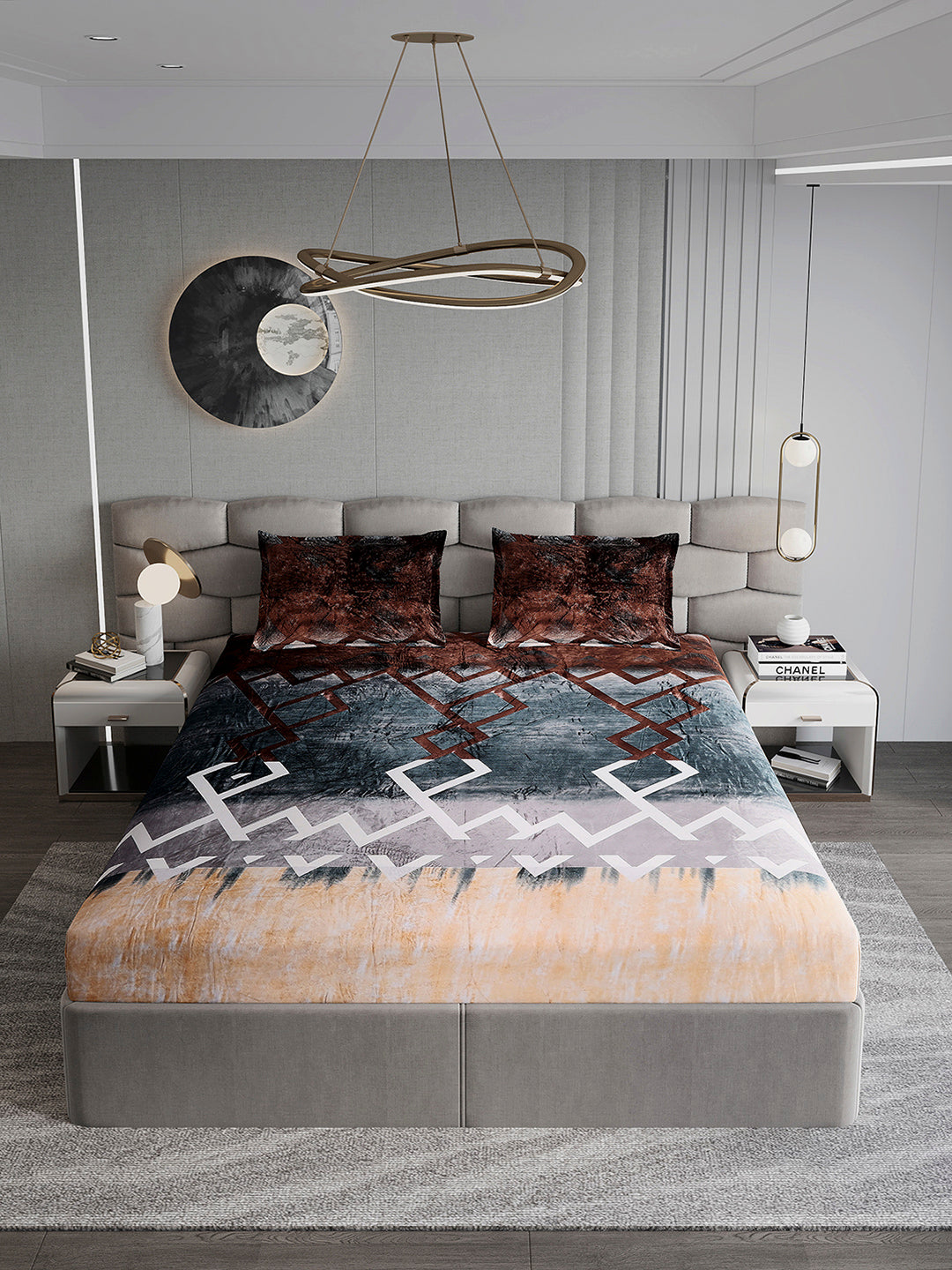 247 GSM Polyester King Bed 1 Bedsheet with 2 Pillow Cover (Vibe)