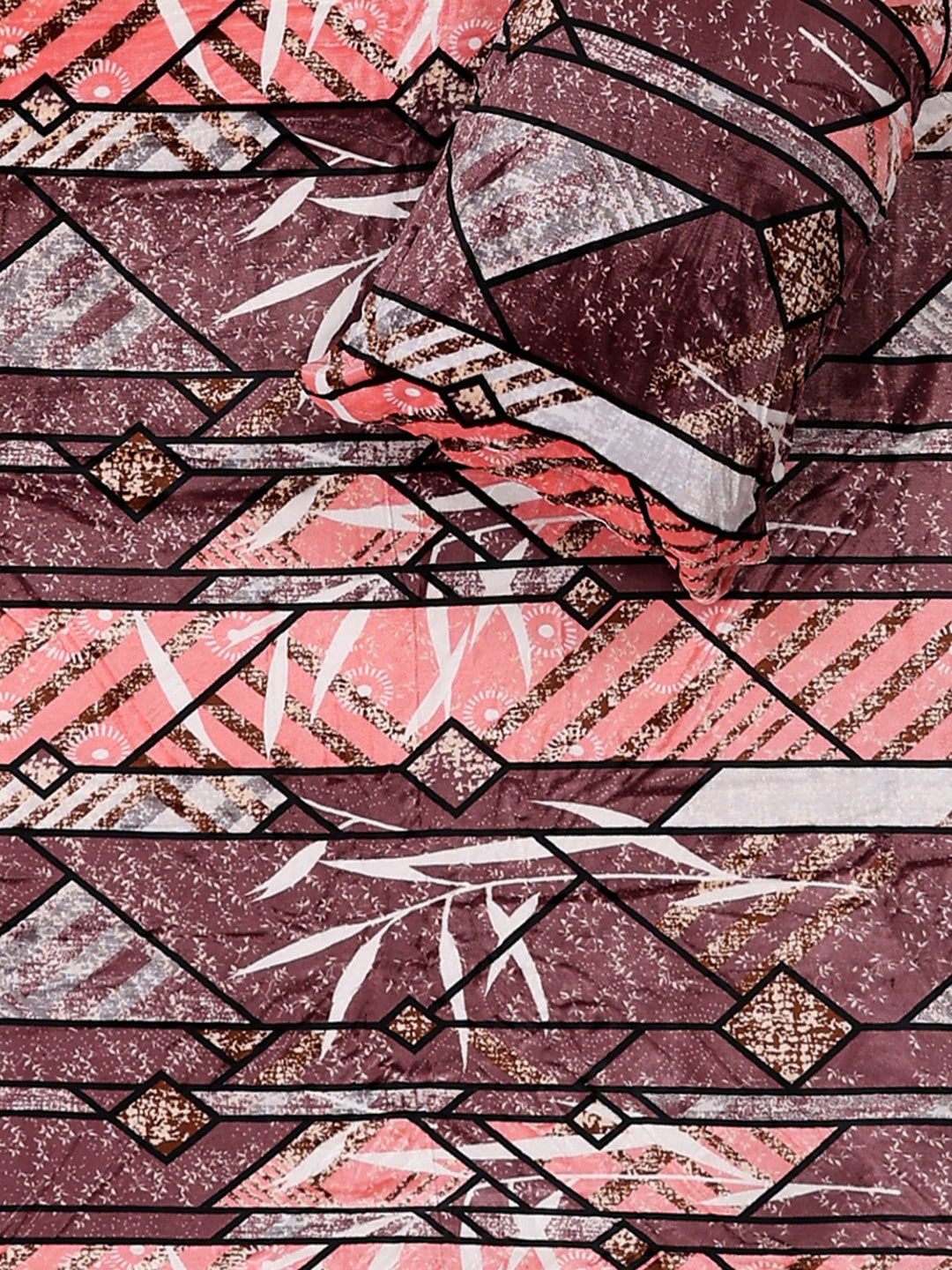 247 GSM 100% Polyester King Bed 1 Bedsheet with 2 Pillow Cover (Vibe)