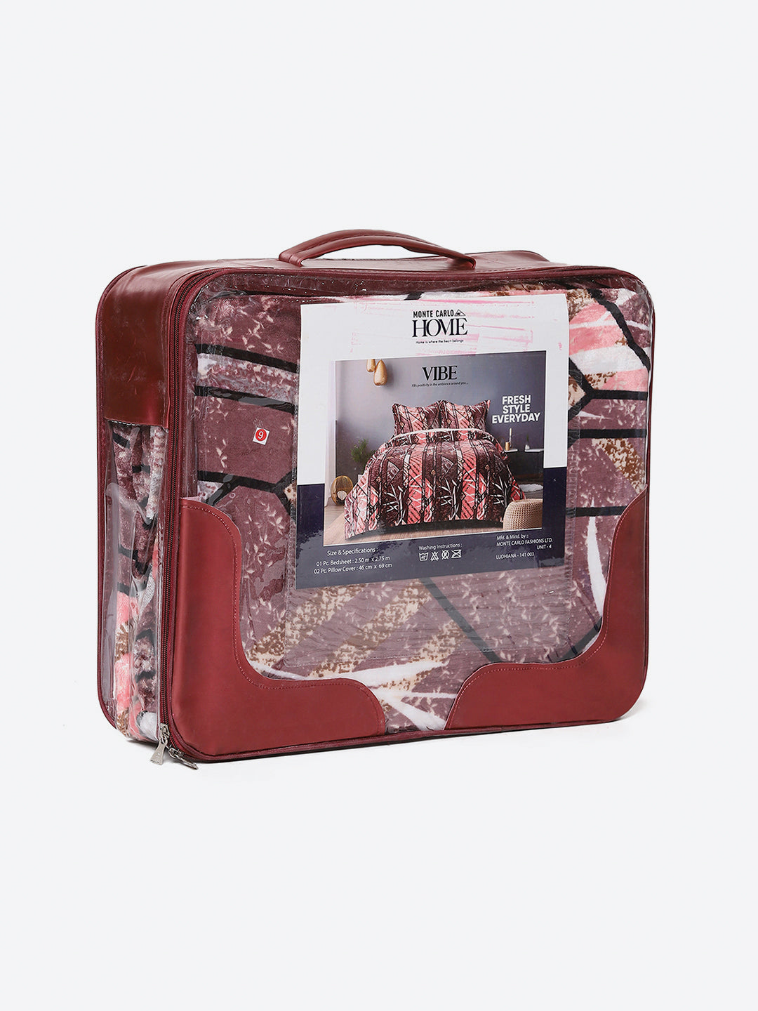 247 GSM 100% Polyester King Bed 1 Bedsheet with 2 Pillow Cover (Vibe)