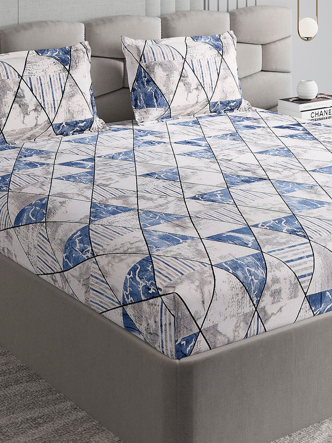247 GSM Polyester King Bed 1 Bedsheet with 2 Pillow Cover (Vibe)