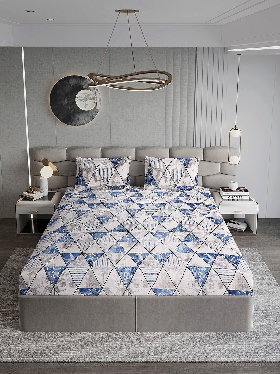 247 GSM Polyester King Bed 1 Bedsheet with 2 Pillow Cover (Vibe)