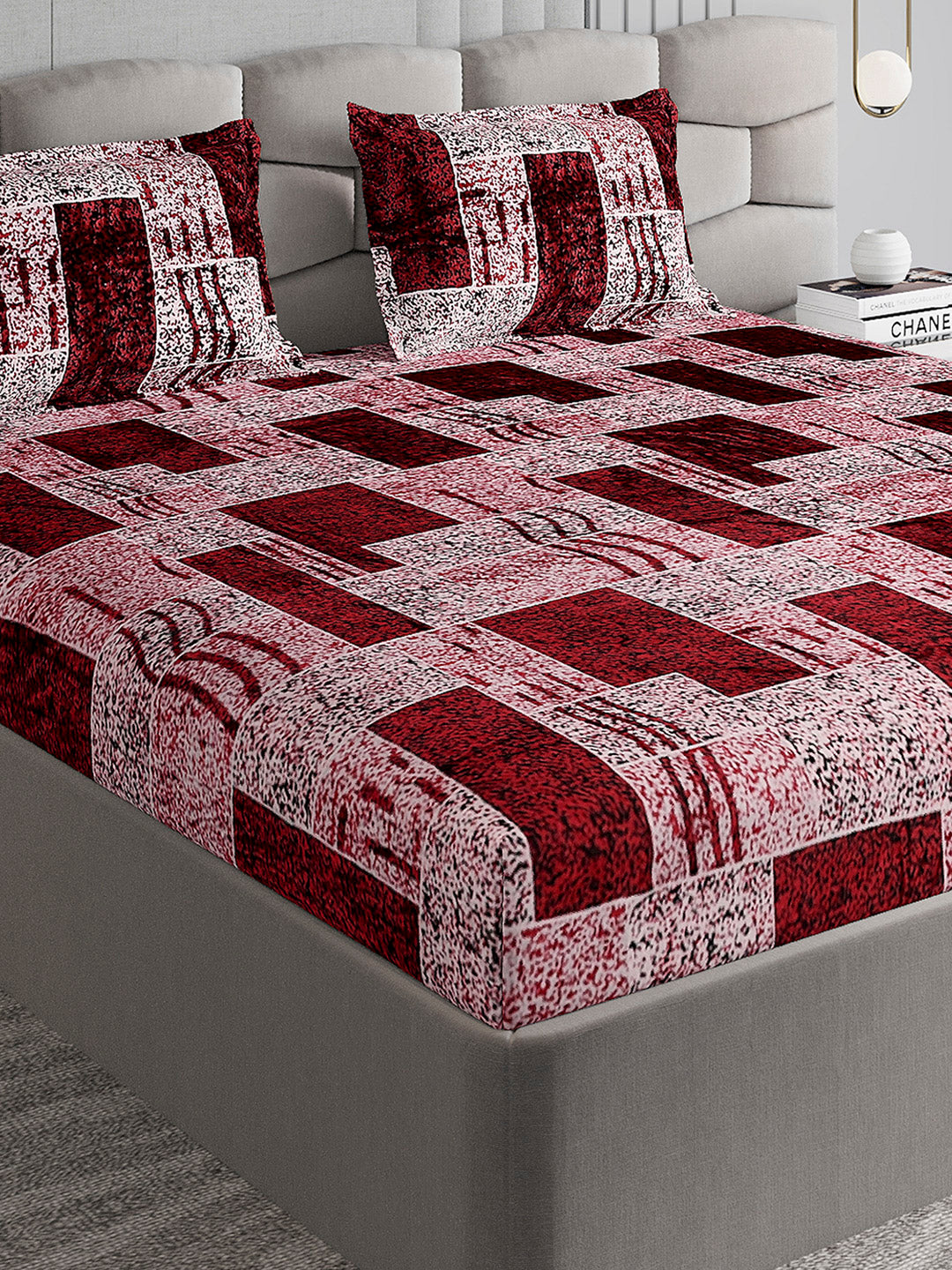 247 GSM 100% Polyester King Bed 1 Bedsheet with 2 Pillow Cover (Vibe)