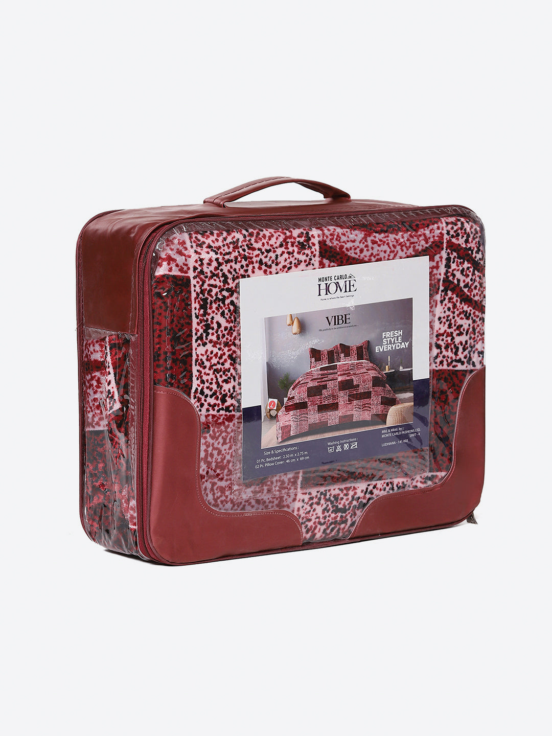 247 GSM 100% Polyester King Bed 1 Bedsheet with 2 Pillow Cover (Vibe)