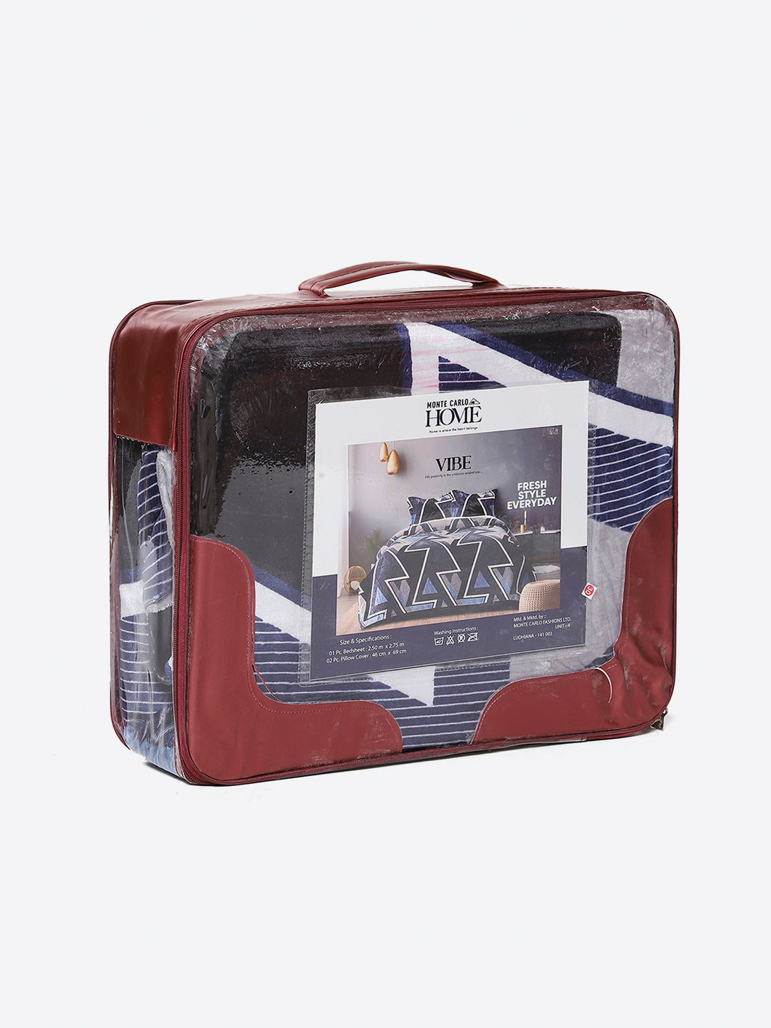 247 GSM 100% Polyester King Bed 1 Bedsheet with 2 Pillow Cover (Vibe)