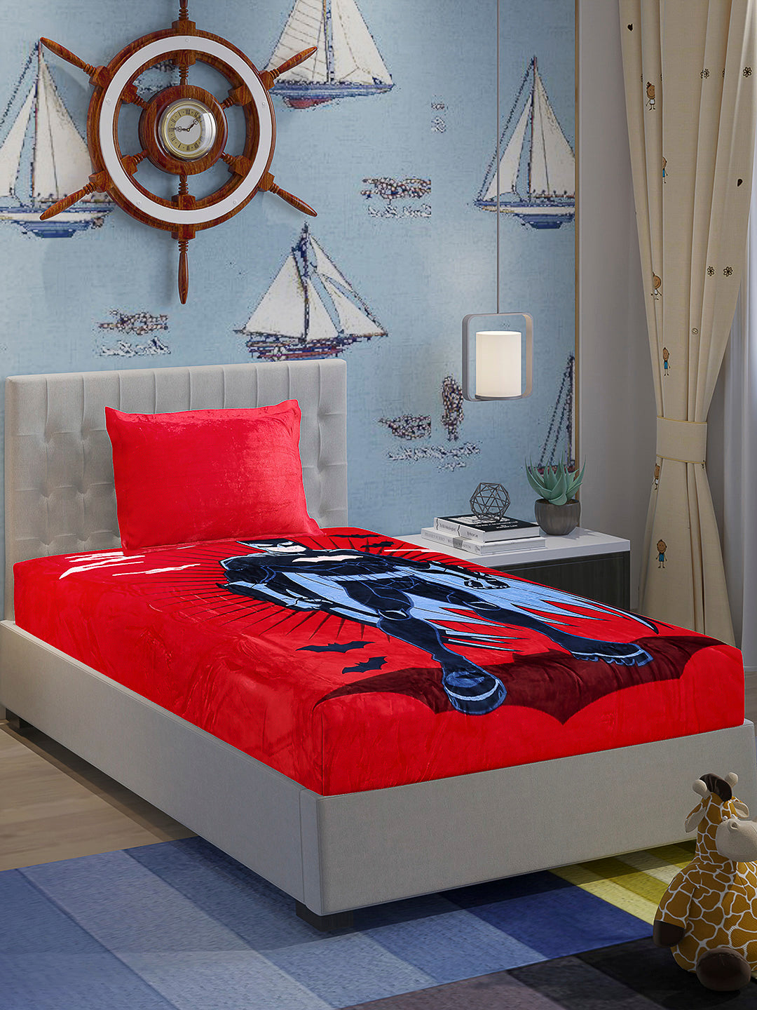 Printed Baby Winter Bedsheet 1 Ply, 370 GSM, 1.3 kg (Super Hero)
