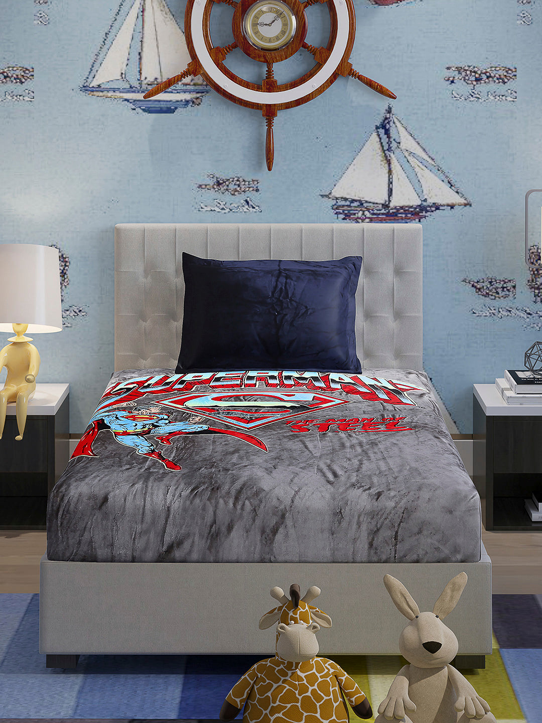 Printed Baby Winter Bedsheet 1 Ply, 370 GSM, 1.3 kg (Super Hero)