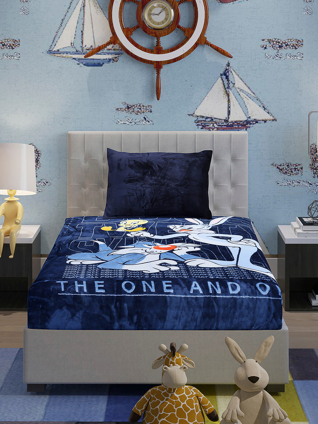 Printed Baby Winter Bedsheet 1 Ply, 370 GSM, 1.3 kg (Super Hero)