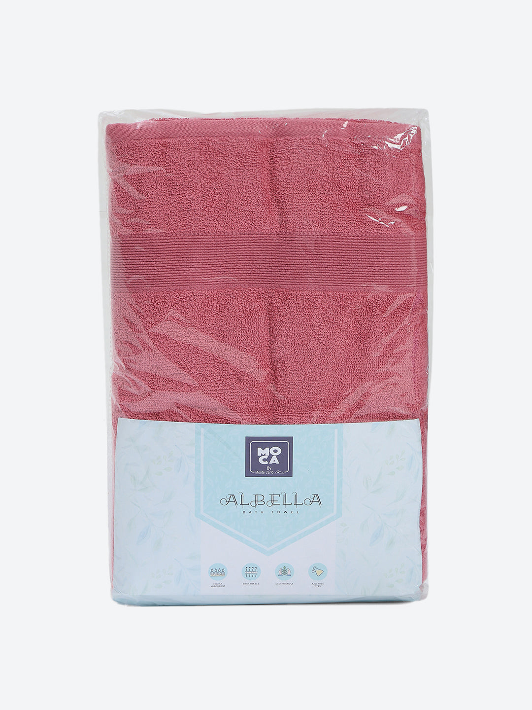 Peach Cotton Solid 380 GSM Bath Towel 2Pc Set (Albella)