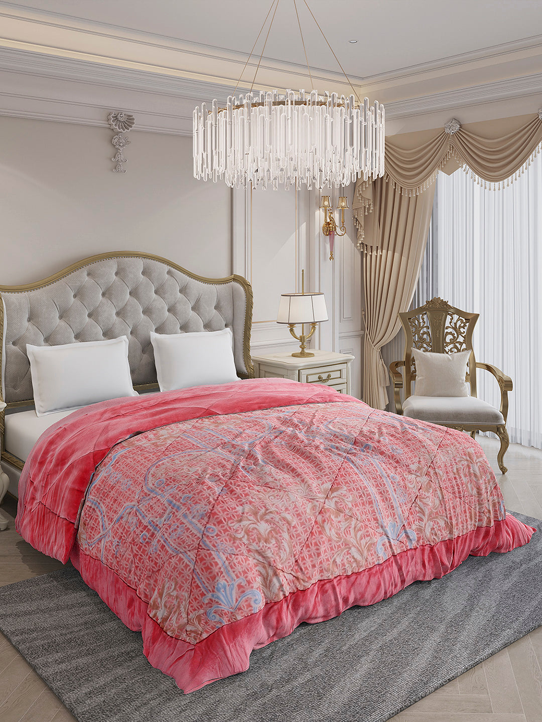 Printed Double Bed 1026 GSM Comforter for Winter - (Alia)