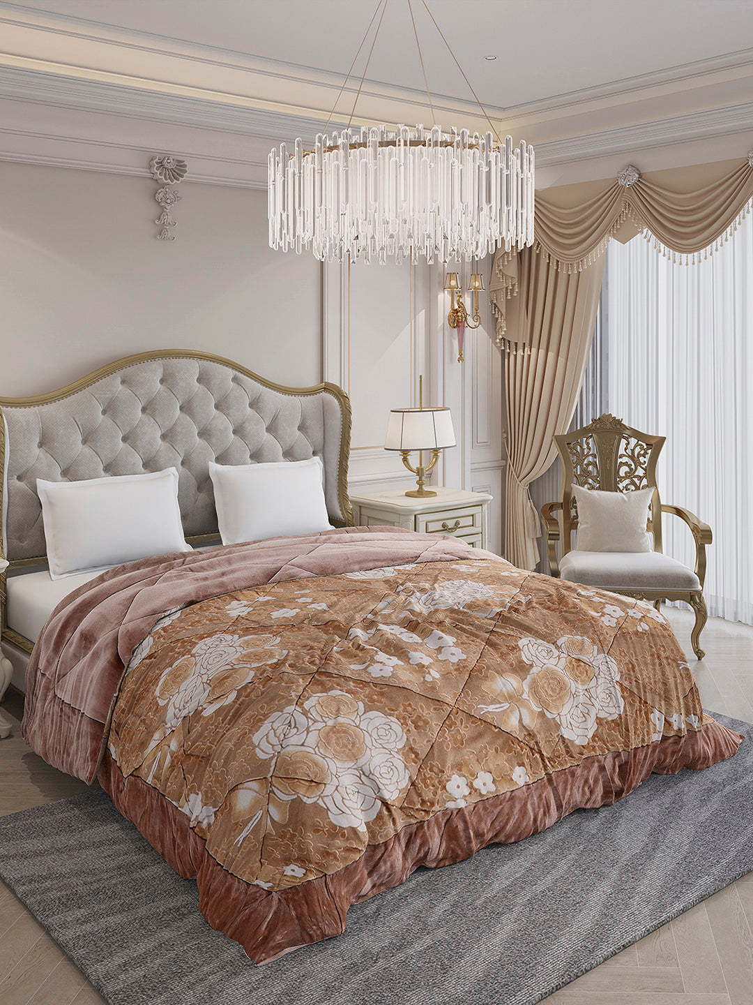 Printed Double Bed 1026 GSM Comforter for Winter - (Alia)