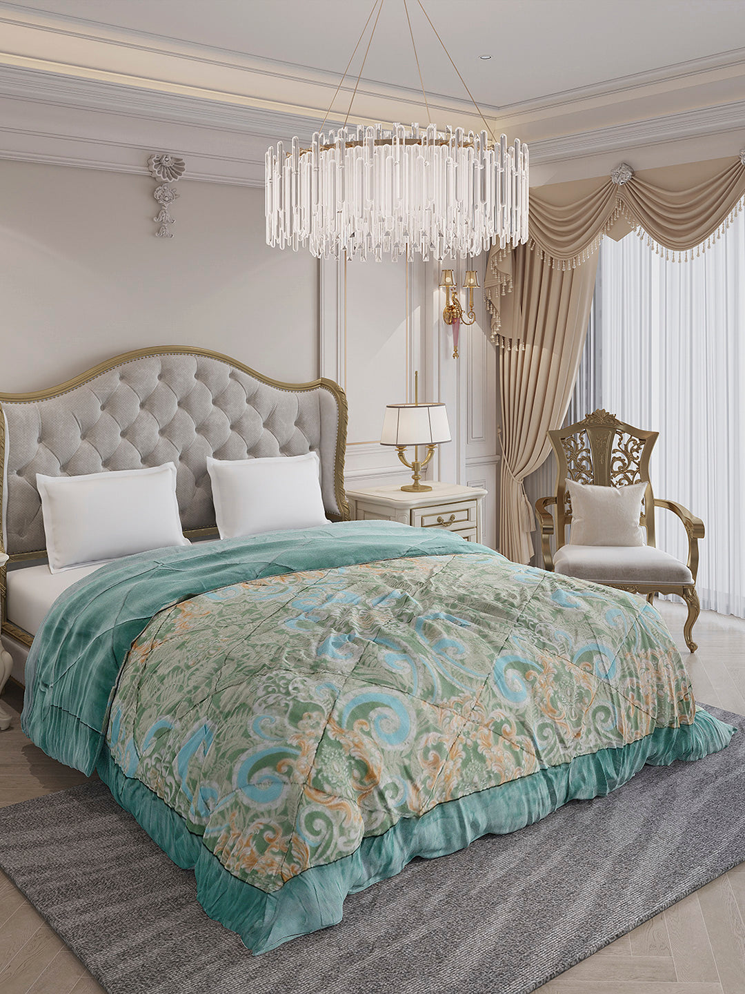 Printed Double Bed 1026 GSM Comforter for Winter - (Alia)