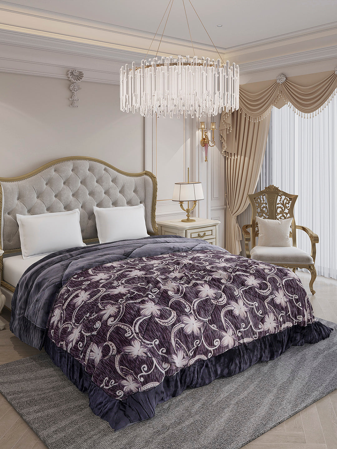 Printed Double Bed 1026 GSM Comforter for Winter - (Alia)