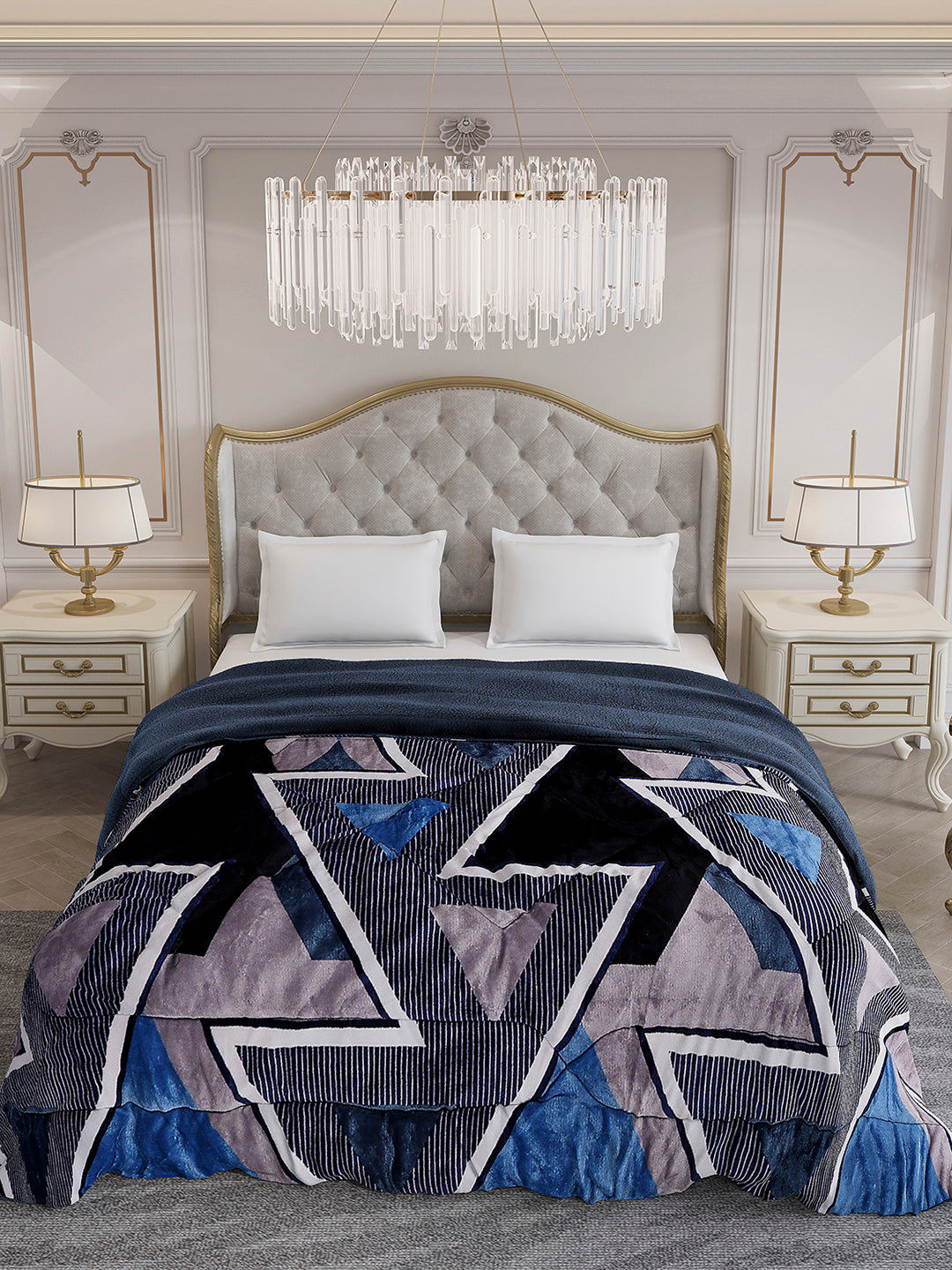 Printed Double Bed 852 GSM Comforter for Winter - (Altroz)