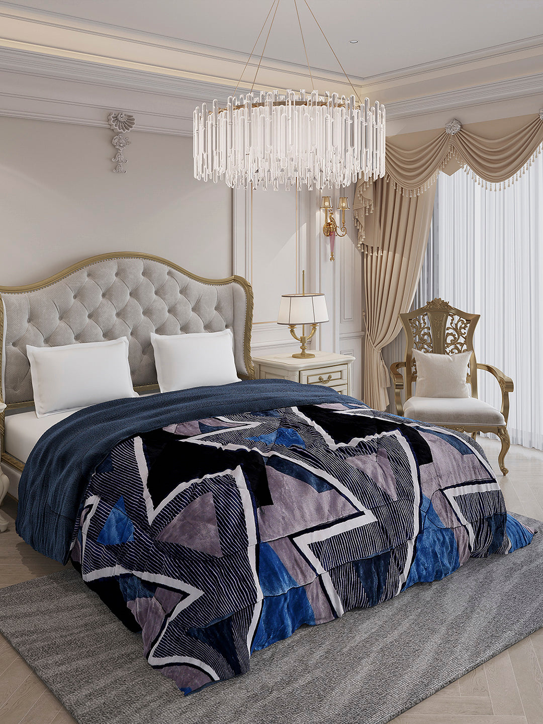 Printed Double Bed 852 GSM Comforter for Winter - (Altroz)