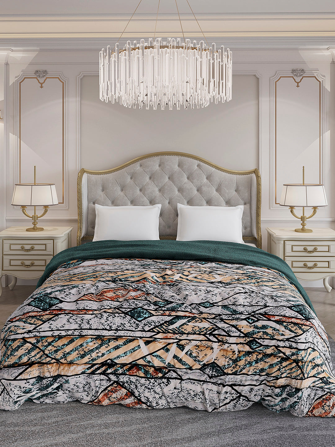 Printed Double Bed 852 GSM Comforter for Winter - (Altroz)