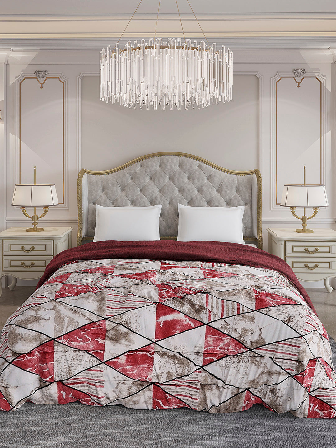 Printed Double Bed 852 GSM Comforter for Winter - (Altroz)