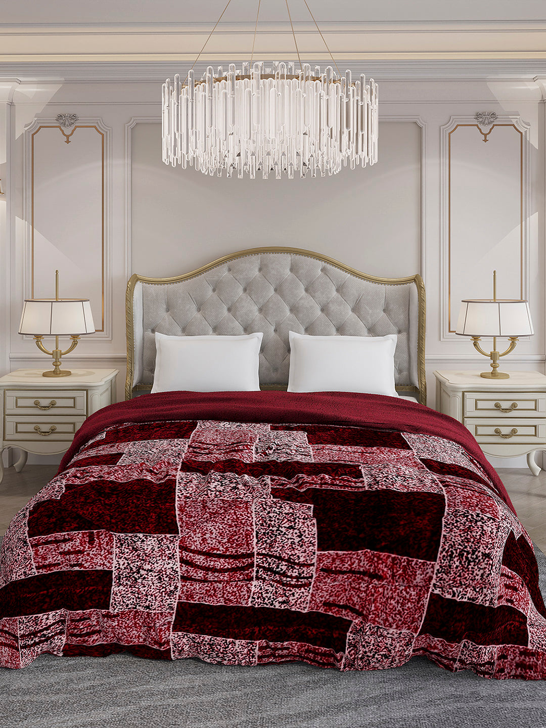 Printed Double Bed 852 GSM Comforter for Winter - (Altroz)