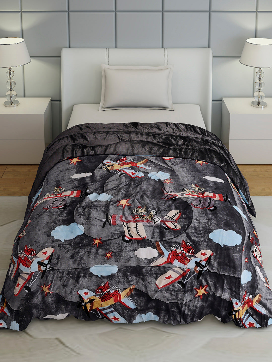 Printed Single Bed 1022 GSM Comforter for Winter - (Ananya)