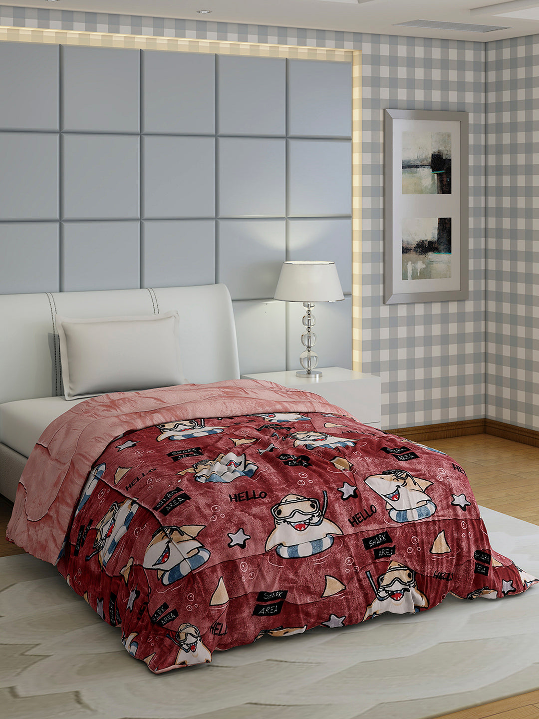Printed Single Bed 1022 GSM Comforter for Winter - (Ananya)