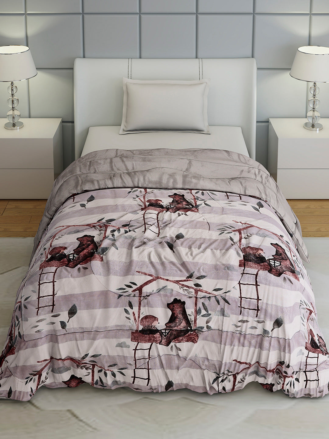 Printed Single Bed 1022 GSM Comforter for Winter - (Ananya)