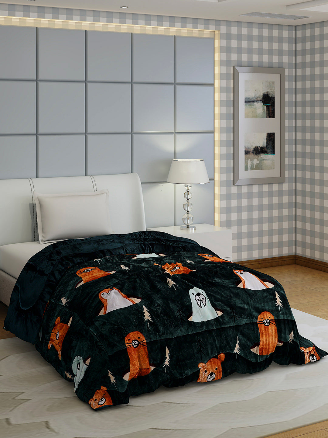 Printed Single Bed 1022 GSM Comforter for Winter - (Ananya)