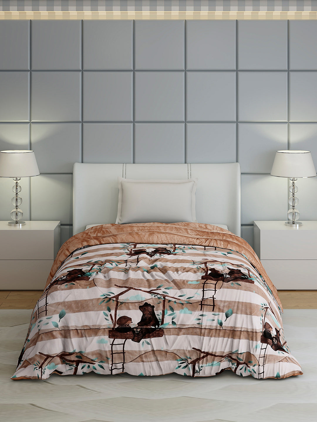 Printed Single Bed 1022 GSM Comforter for Winter - (Ananya)