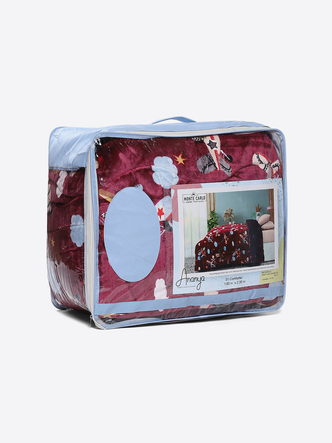 Printed Single Bed 300 GSM Comforter for Mild Winter (Ananya), Weight 720 gm