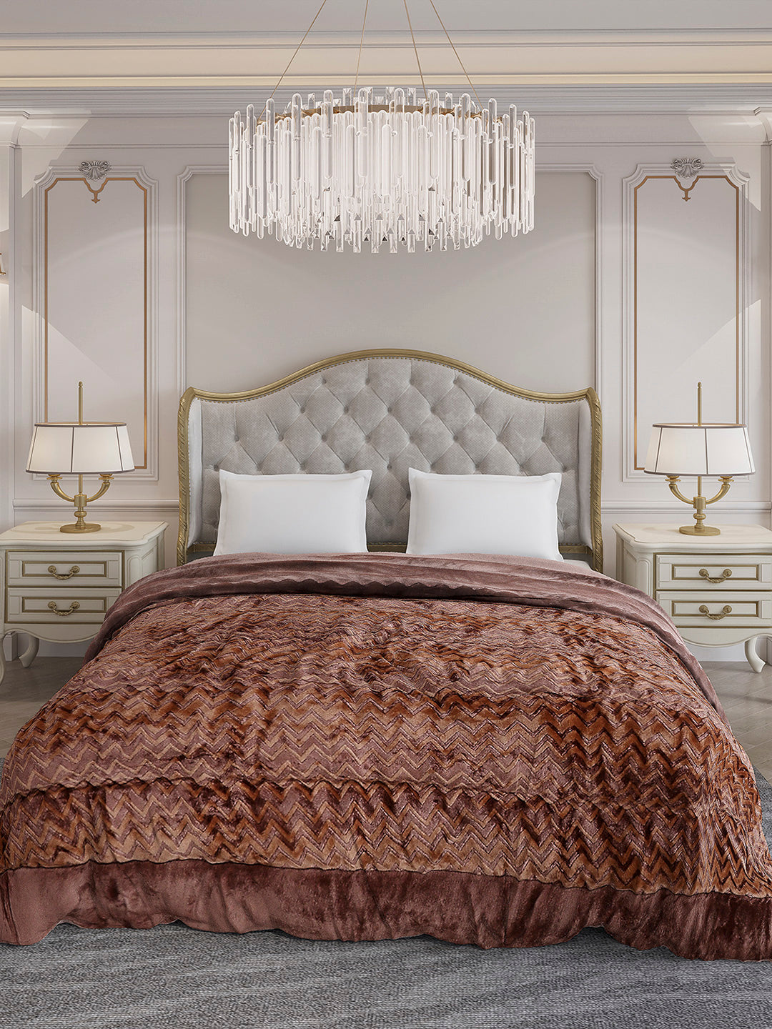 Printed Double Bed 1078 GSM Comforter for Winter - (Delicate)