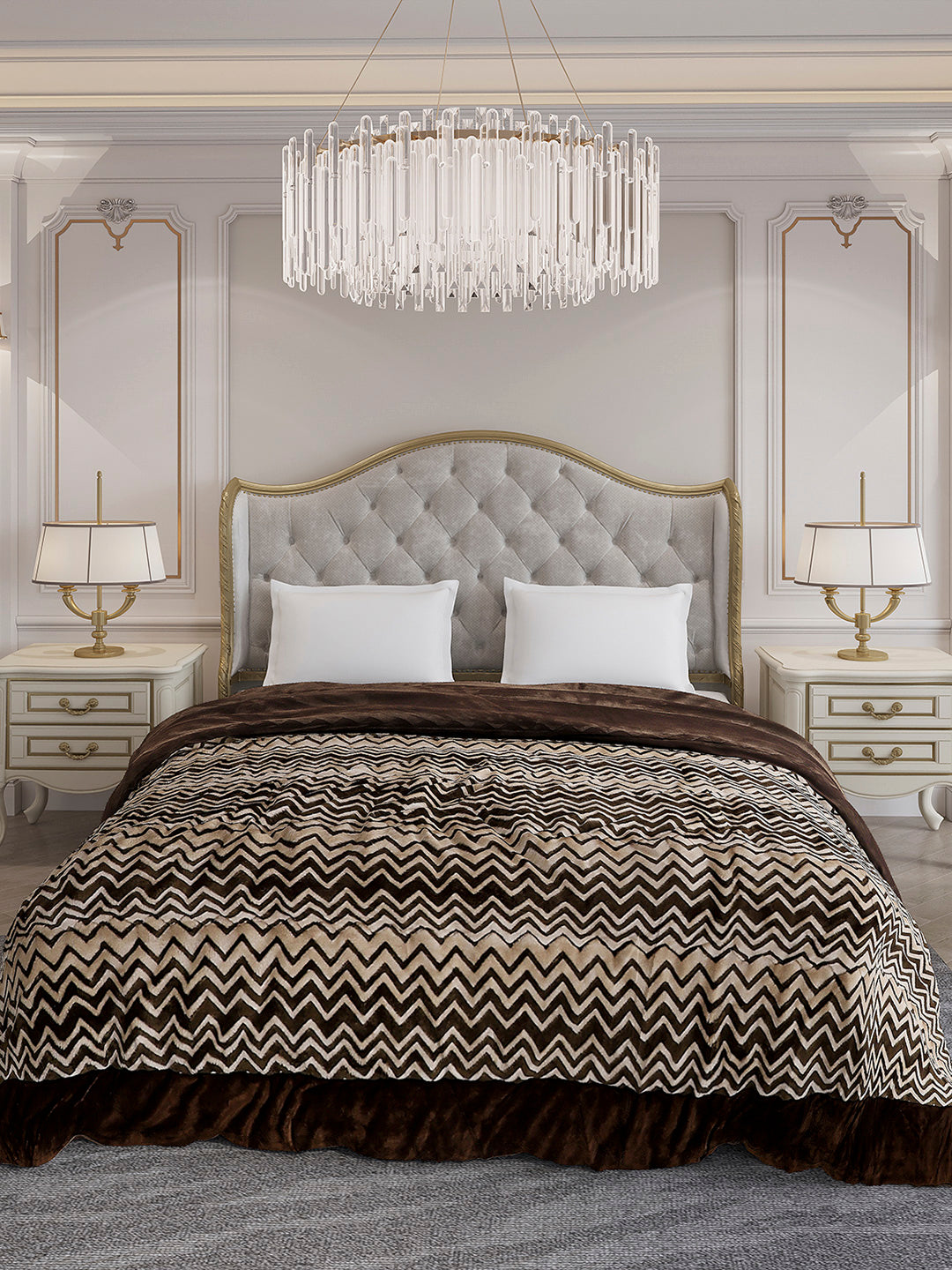 Printed Double Bed 1078 GSM Comforter for Winter - (Delicate)