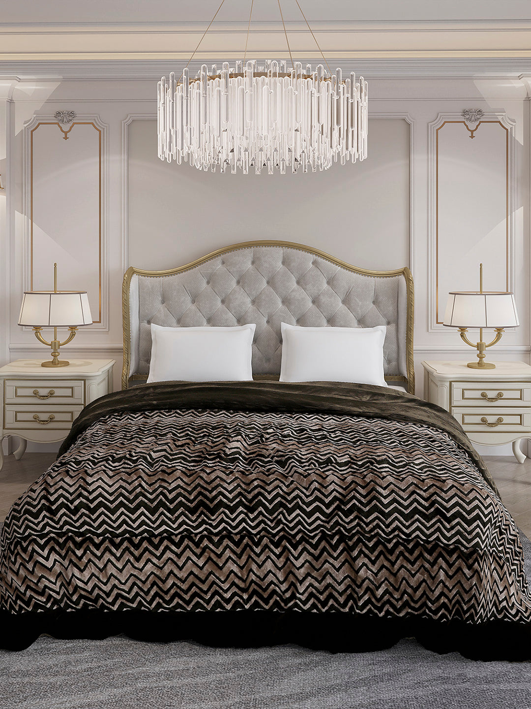 Printed Double Bed 1078 GSM Comforter for Winter - (Delicate)