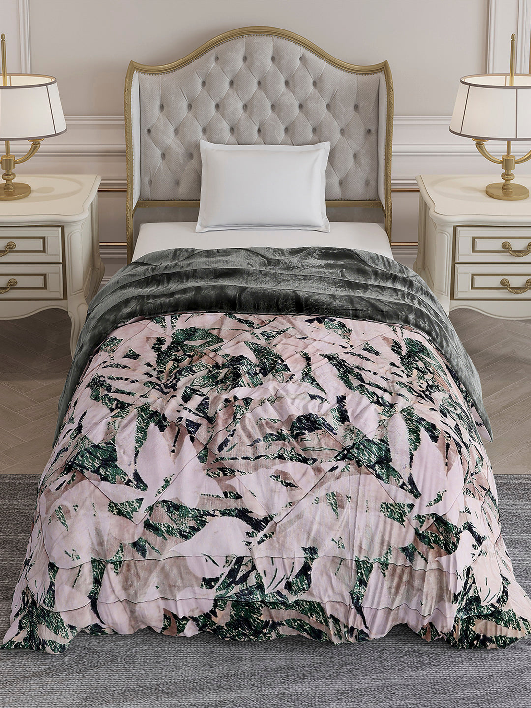 Printed Single Bed 1155 GSM Comforter for Winter - (Dixie)