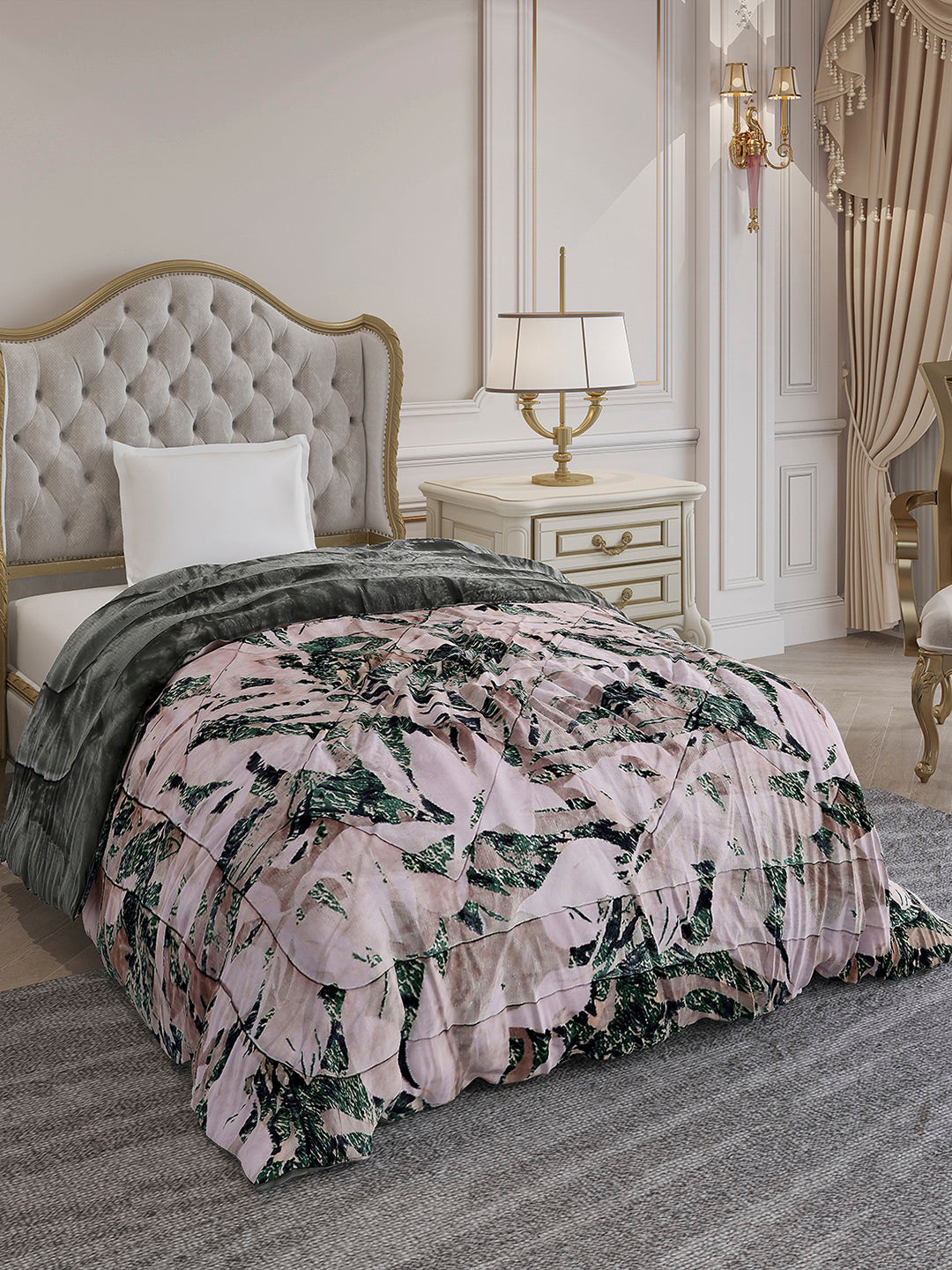 Printed Single Bed 1155 GSM Comforter for Winter - (Dixie)