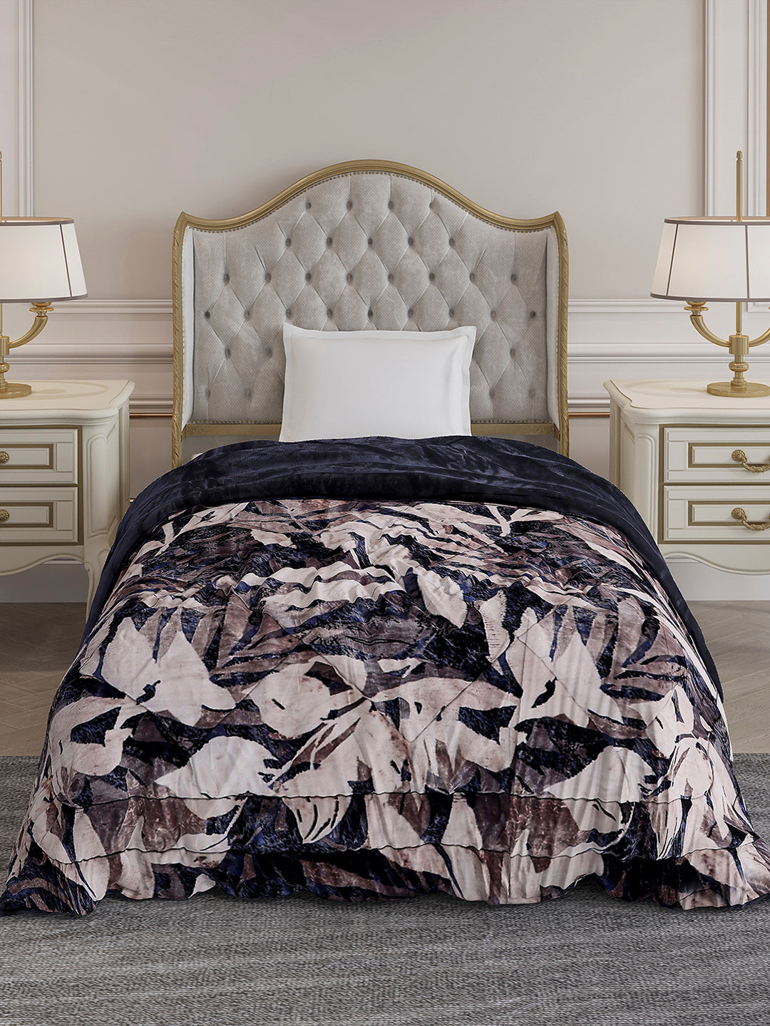 Printed Single Bed 1155 GSM Comforter for Winter - (Dixie)