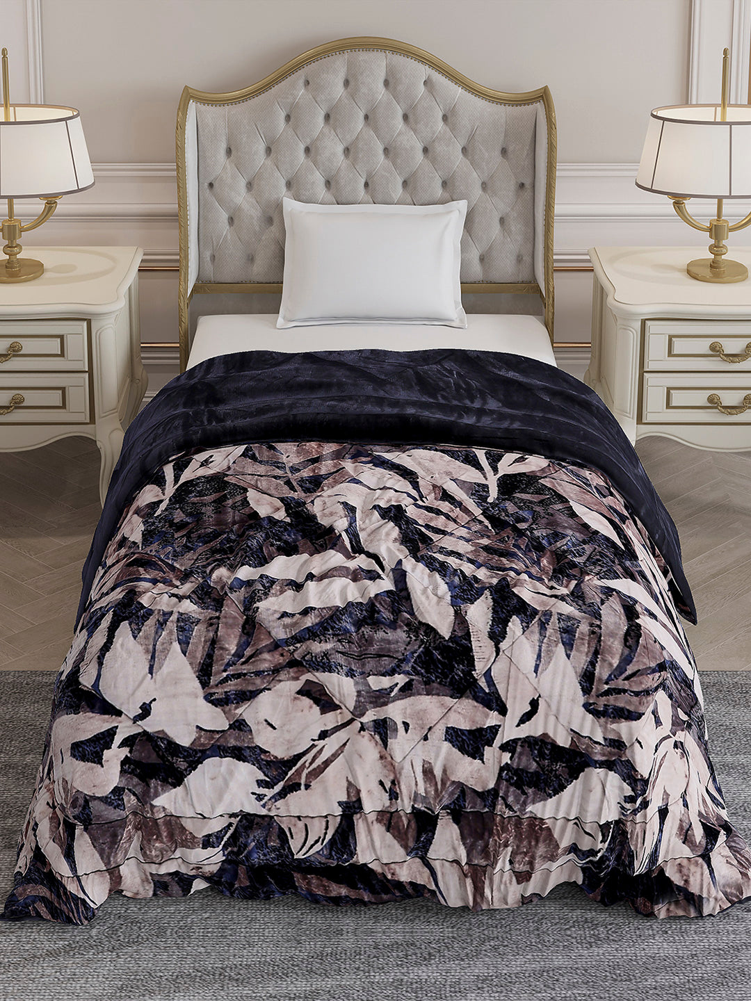Printed Single Bed 1155 GSM Comforter for Winter - (Dixie)
