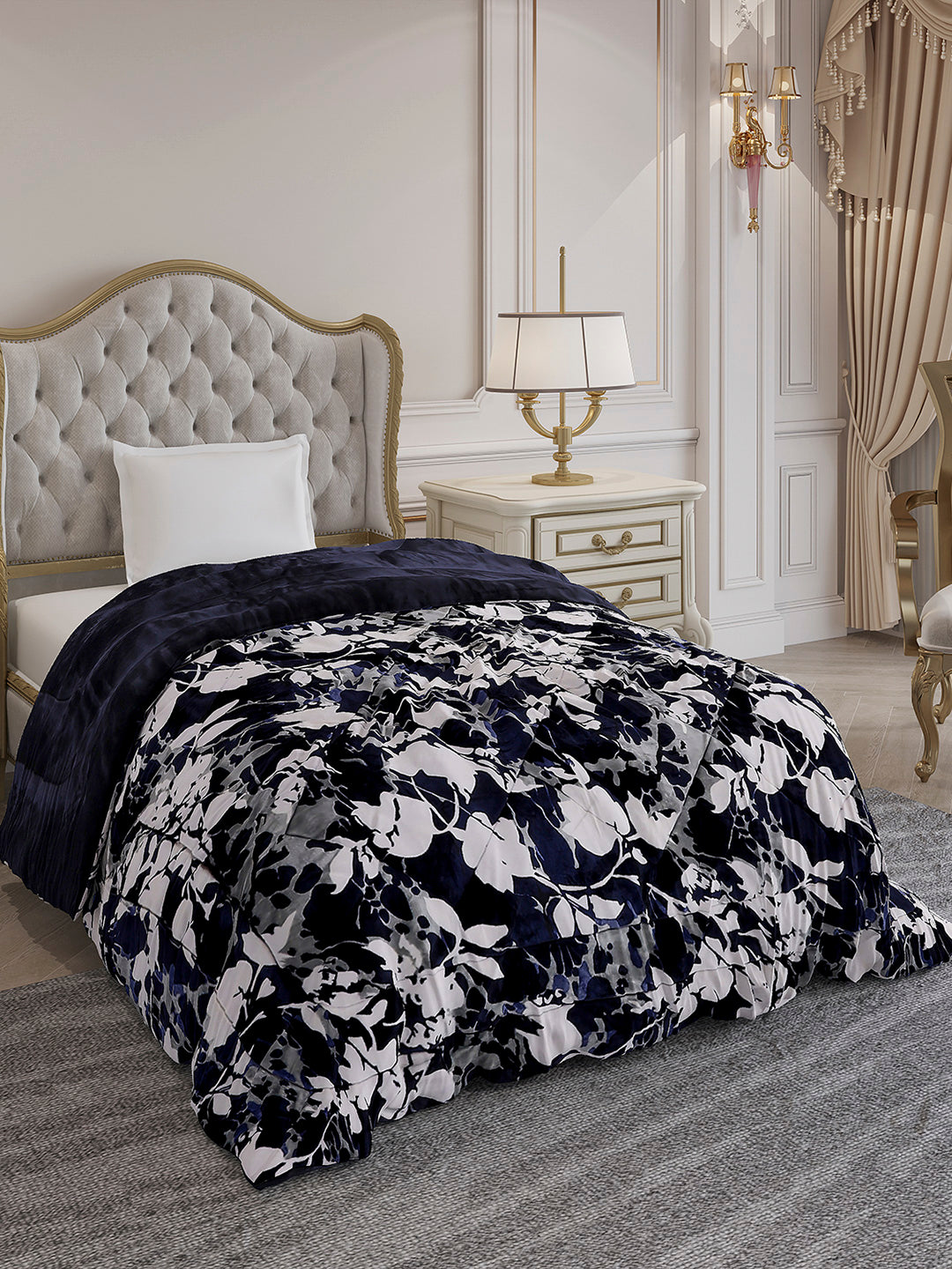 Printed Single Bed 1155 GSM Comforter for Winter - (Dixie)