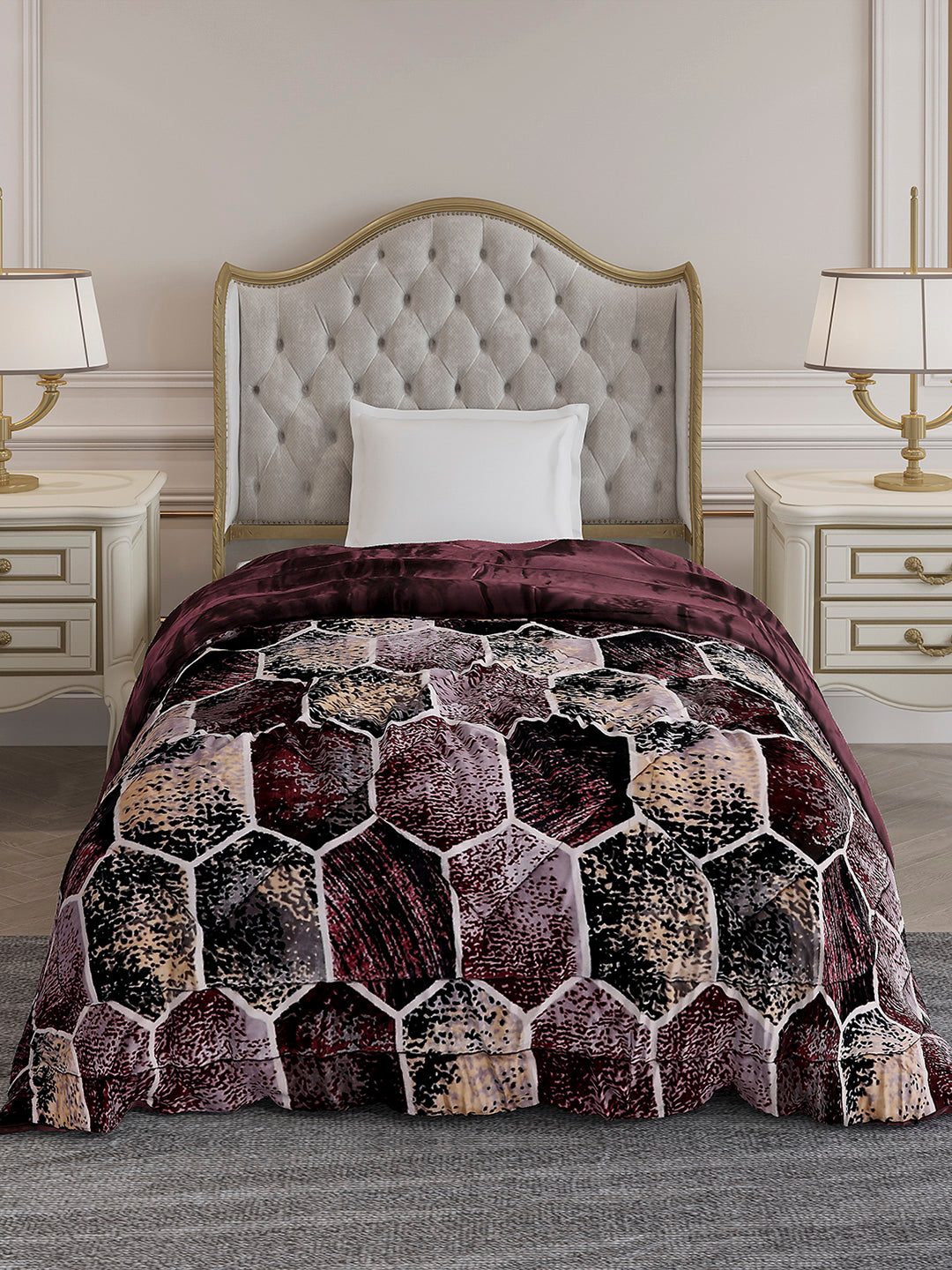 Printed Single Bed 1155 GSM Comforter for Winter - (Dixie)