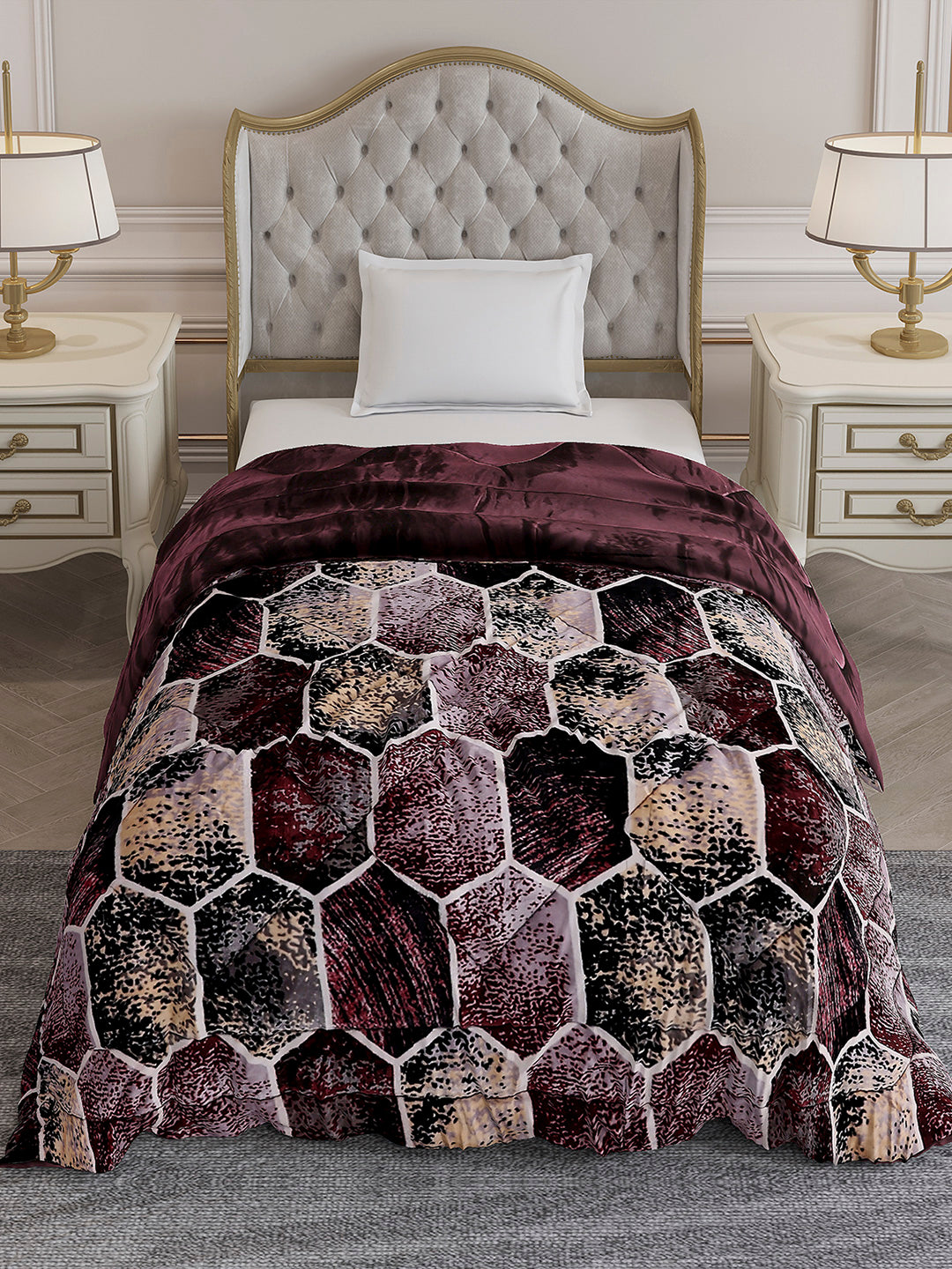Printed Single Bed 1155 GSM Comforter for Winter - (Dixie)
