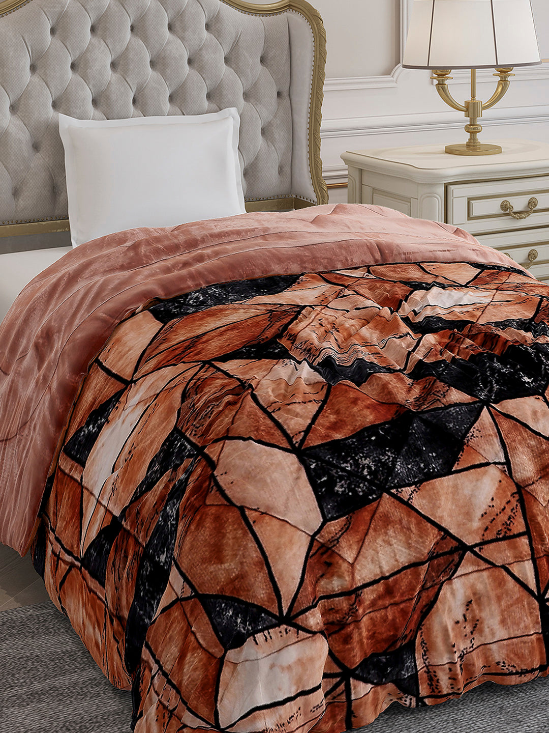 Printed Single Bed 1155 GSM Comforter for Winter - (Dixie)