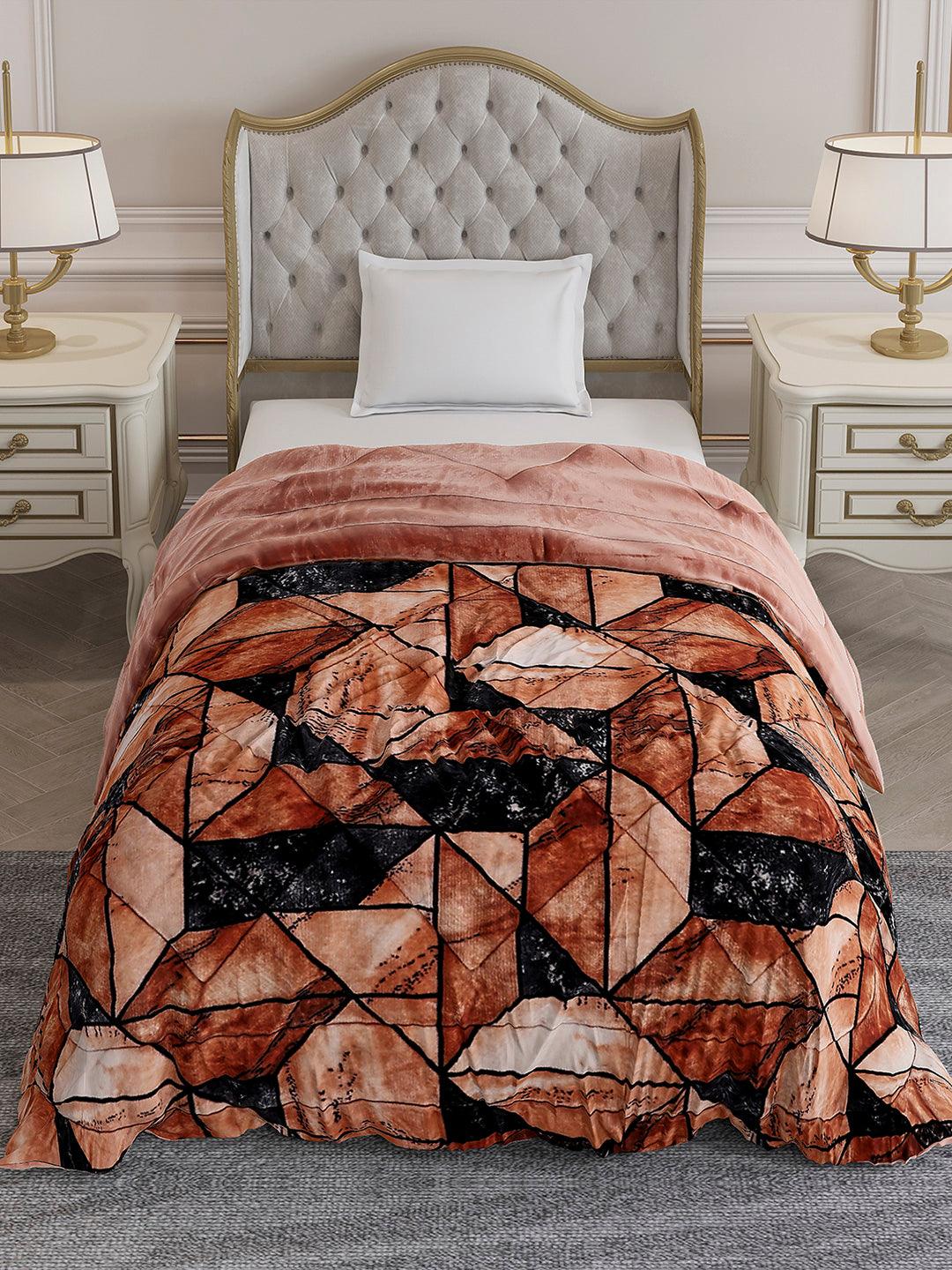 Printed Single Bed 1155 GSM Comforter for Winter - (Dixie)