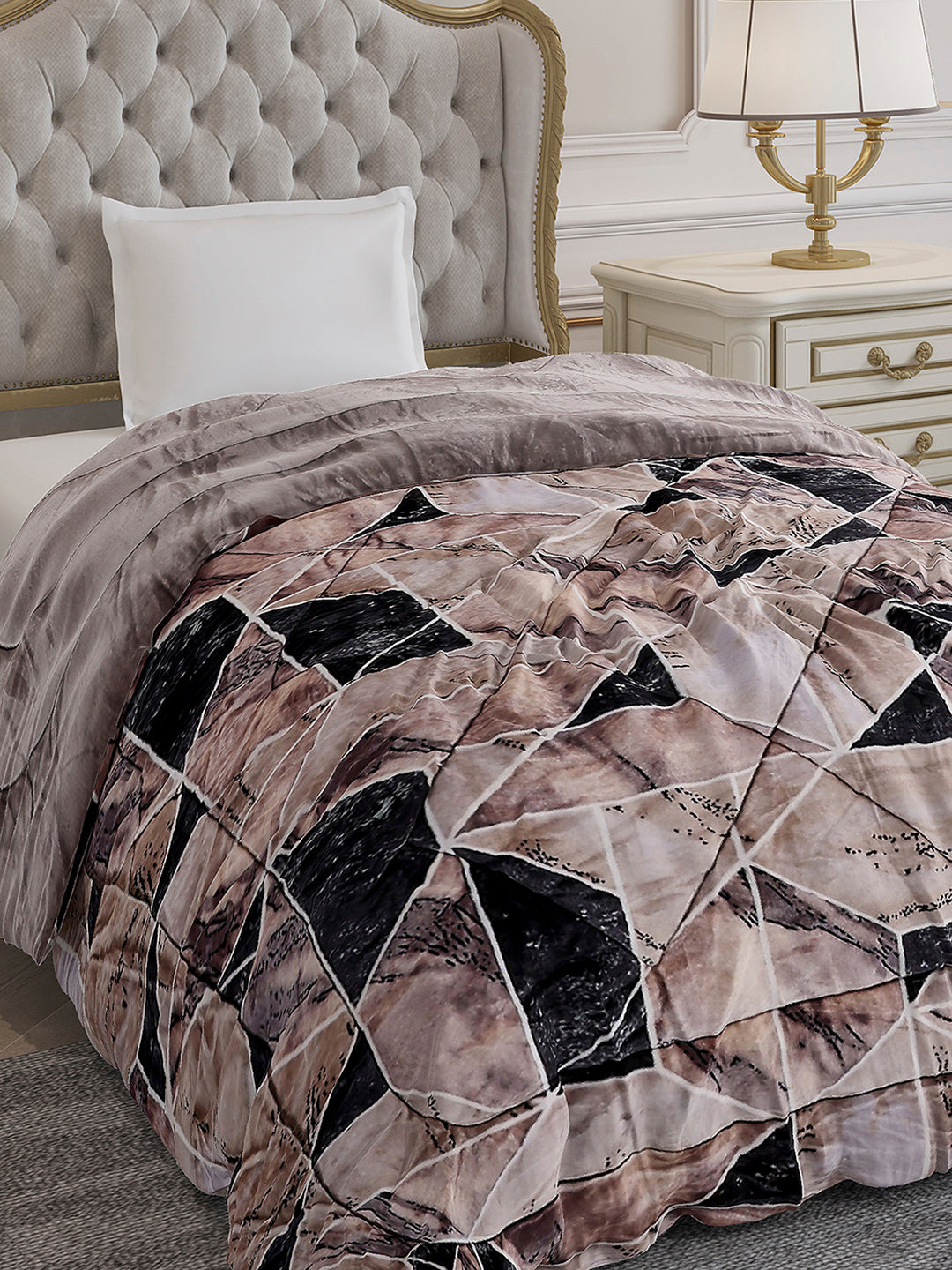 Printed Single Bed 1155 GSM Comforter for Winter - (Dixie)