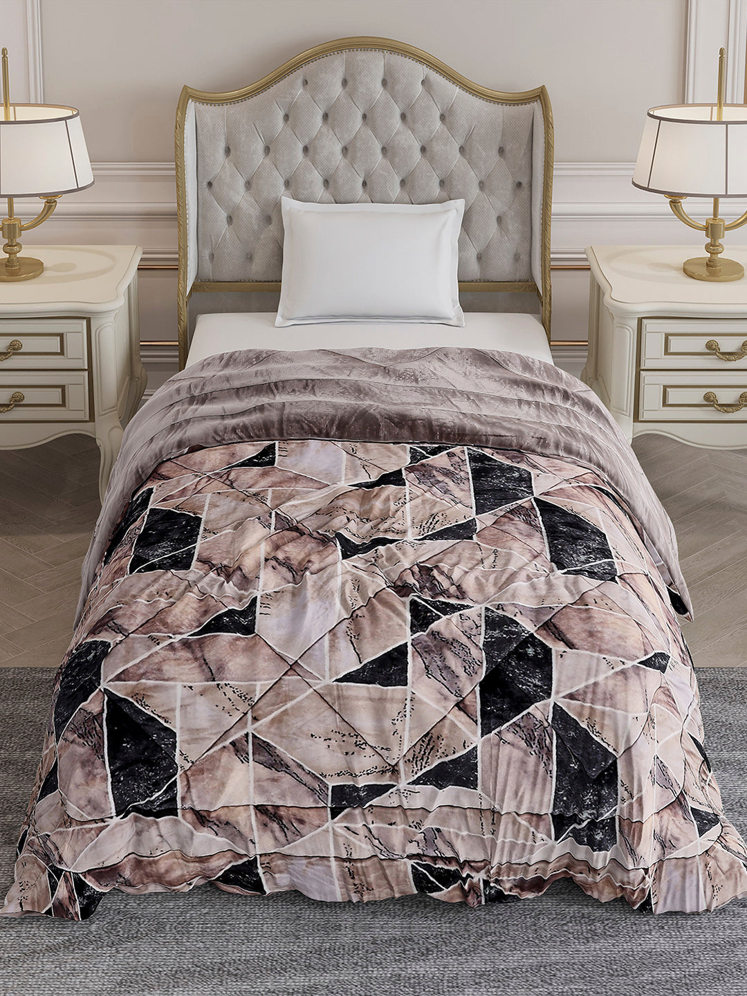 Printed Single Bed 1155 GSM Comforter for Winter - (Dixie)