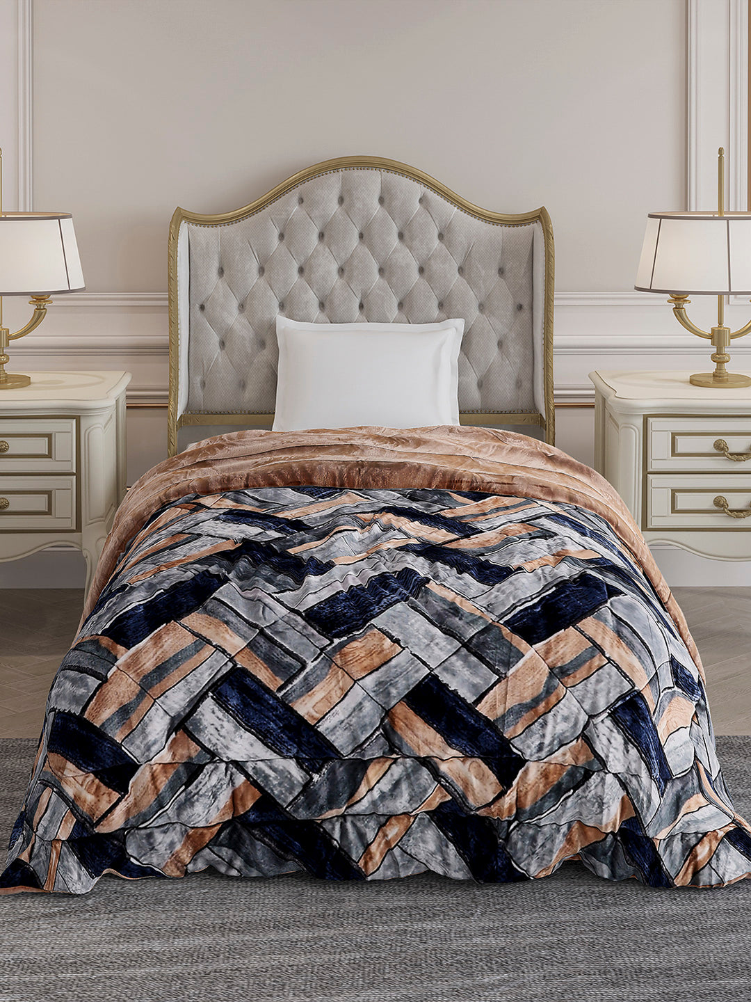 Printed Single Bed 300 GSM Comforter for Mild Winter (Dixie), Weight 725 gm